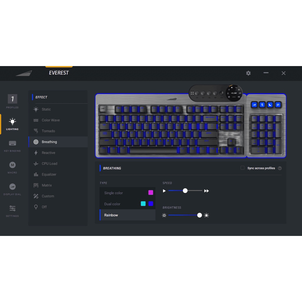 Bàn phím cơ có dây Moutain Everest 60 Black / Tactile 55 Sw / Hot-Swappable