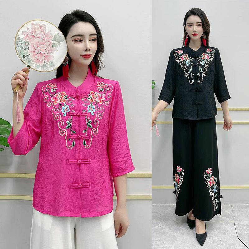 Áo Khoác cardigan Chống Nắng Thêu Hoa Phong Cách Dân Tộc Cho Phụ Nữ Trung Niên Và Trung Niên
