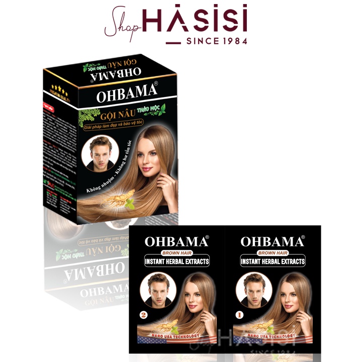 Gội Là Nâu OHBAMA - Brown Hair Instant Herbal Extracts 30ml (1 gói)