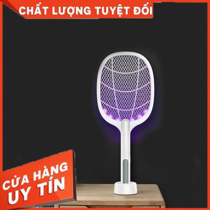 [Hàng loại 1] Vợt bắt muỗi thông minh 2in1, vợt muỗi điện tử tự động kèm đế giữ