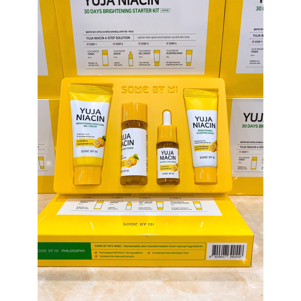 Bộ Kit 4 Món Some By Mi Dưỡng Sáng Da Yuja Niacin 30 Days Miracle Brightening Starter Hàn Quốc