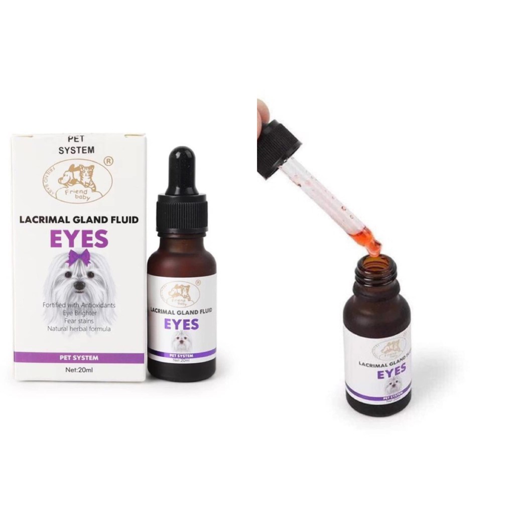 Siro uống hỗ trợ vết ố mắt, viêm tuyến lệ, chống chảy nước mắt chó mèo Lacrimal Gland Fluid Eyes Pet System 20ml