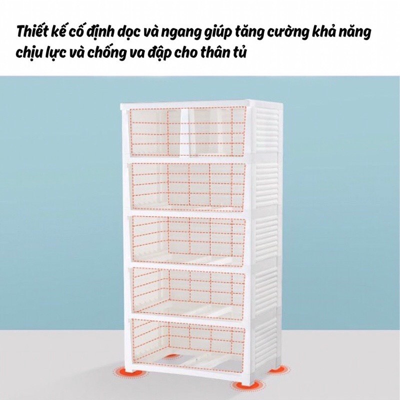 Tủ Nhựa Ngăn Kéo 5 Tầng Kub Mẫu Mới KB - 0902