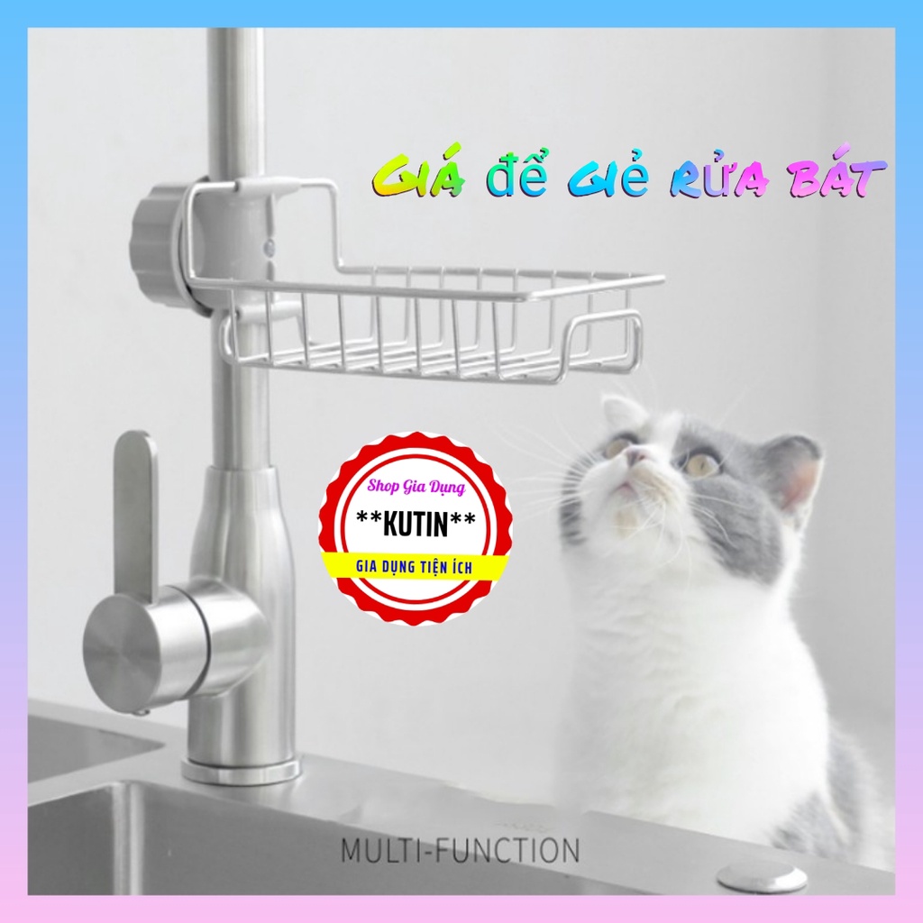 Giá Treo Vòi Đựng Đồ INOX Để Đồ Giẻ Rửa Chén Bát- Giá Treo INOX Cao Cấp Gắn Vòi Để Đồ Giẻ Rửa Chén Bát