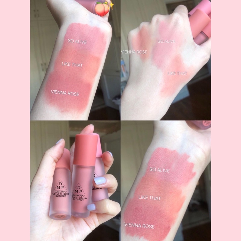 Phấn Má Hồng Dạng Kem DMP DAIMANPU Velvet Liquid Blusher Phong Cách Đáng Yêu