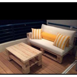 [ Xả Kho] Bộ bàn ghế pallet xinh ( không kèm nệm và gối)