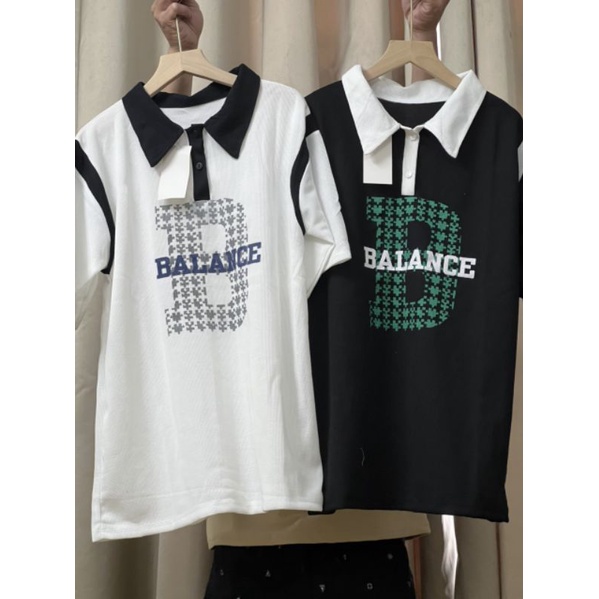 Áo Polo Tổ Ong  Balance Unisex  🌸 Thun kiểu form rộng tay lỡ phông phối cổ sơ mi hàn quốc đẹp 🌸