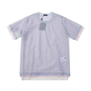 Áo Thun Cotton Ngắn Tay Họa Tiết Lv Dành Cho Nam Và Nữ