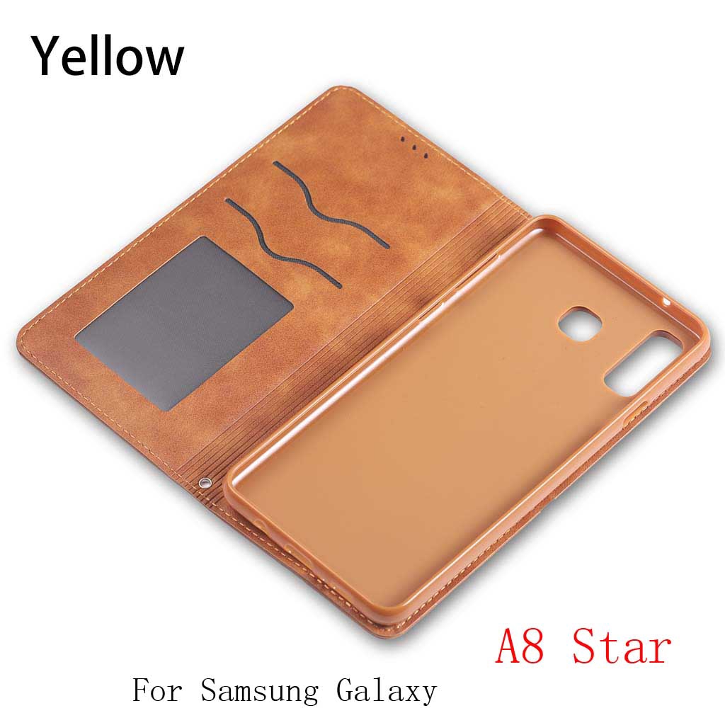 Bao da điện thoại mềm nắp lật thời trang cho Samsung Galaxy A8Star