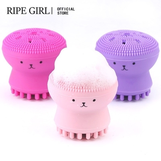 [Hàng mới về] Cọ rửa mặt làm sạch sâu lỗ chân lông bằng Silicon thiết kế hình bạch tuộc dễ thương