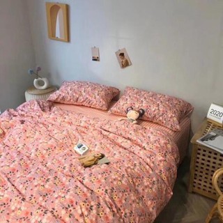Bộ chăn ga gối coton puija Haohao họa tiết Hoa Bé Tẹo đủ kích thước