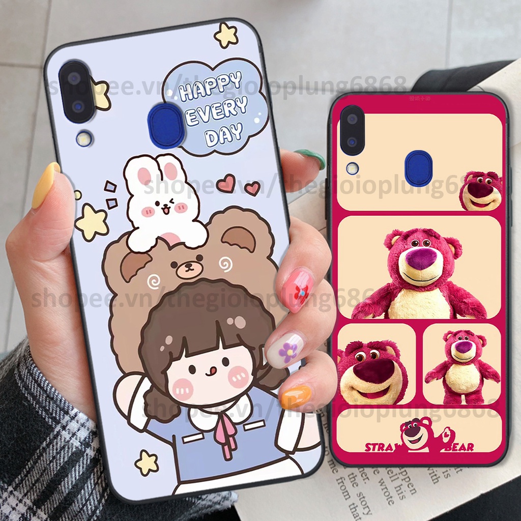Ốp Samsung M20 / M30 in hình caro gấu vịt cute dễ thương, đầy đáng yêu