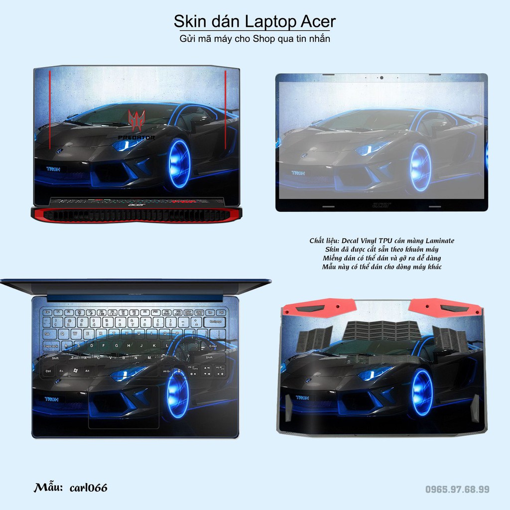 Skin dán Laptop Acer in hình xe hơi _nhiều mẫu 2 (inbox mã máy cho Shop)