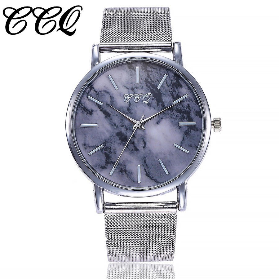 Đồng hồ nữ dây bạc mặt đá cẩm thạch phong cách thời trang