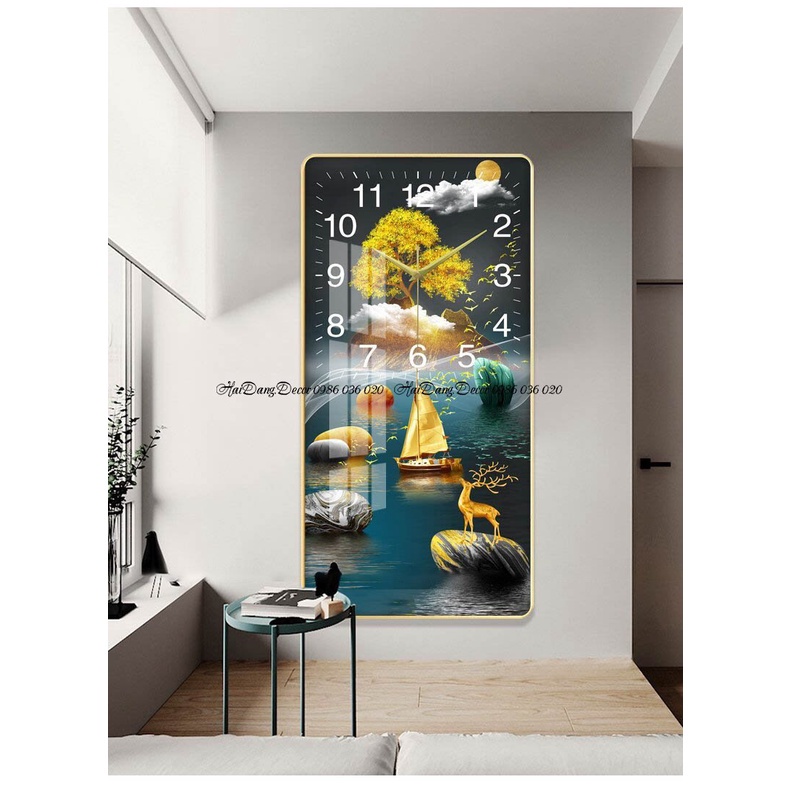Tranh đồng hồ tráng gương 3d công nghệ nhật bản