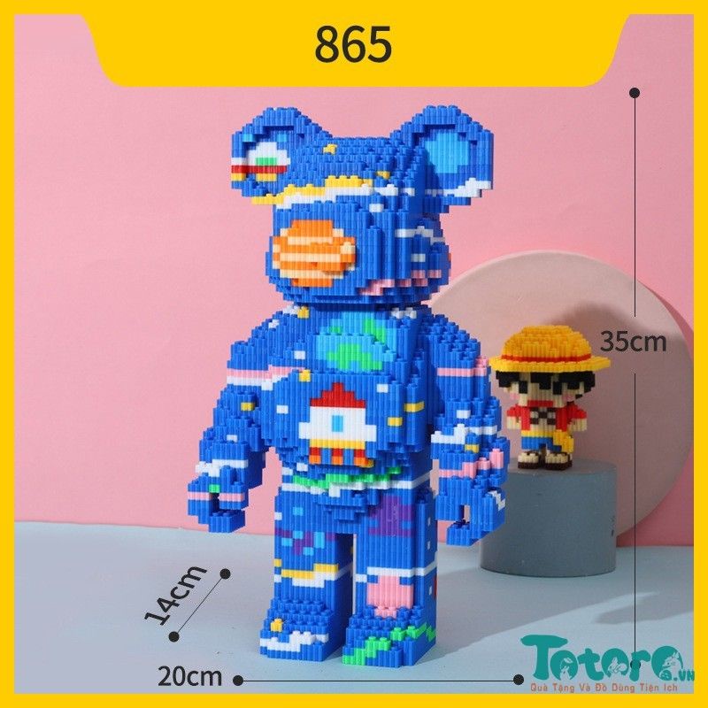 [Mã LIFEXANH03 giảm 10% đơn 500K] Bộ đồ chơi xếp hình Lego BearBrick cosplay Hành Tinh Kaws - BearBrick RainBow