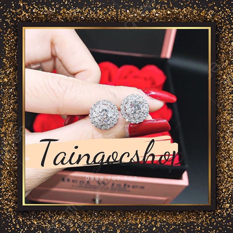 ⚡𝓗𝓪̀𝓷𝓰 𝓒𝓪𝓸 𝓒𝓪̂́𝓹⚡ Bông (Khuyên) Tai Bạc S925 cao cấp đính đá Czech cao cấp miễn phí xi kim sang trọng, đẳng cấp
