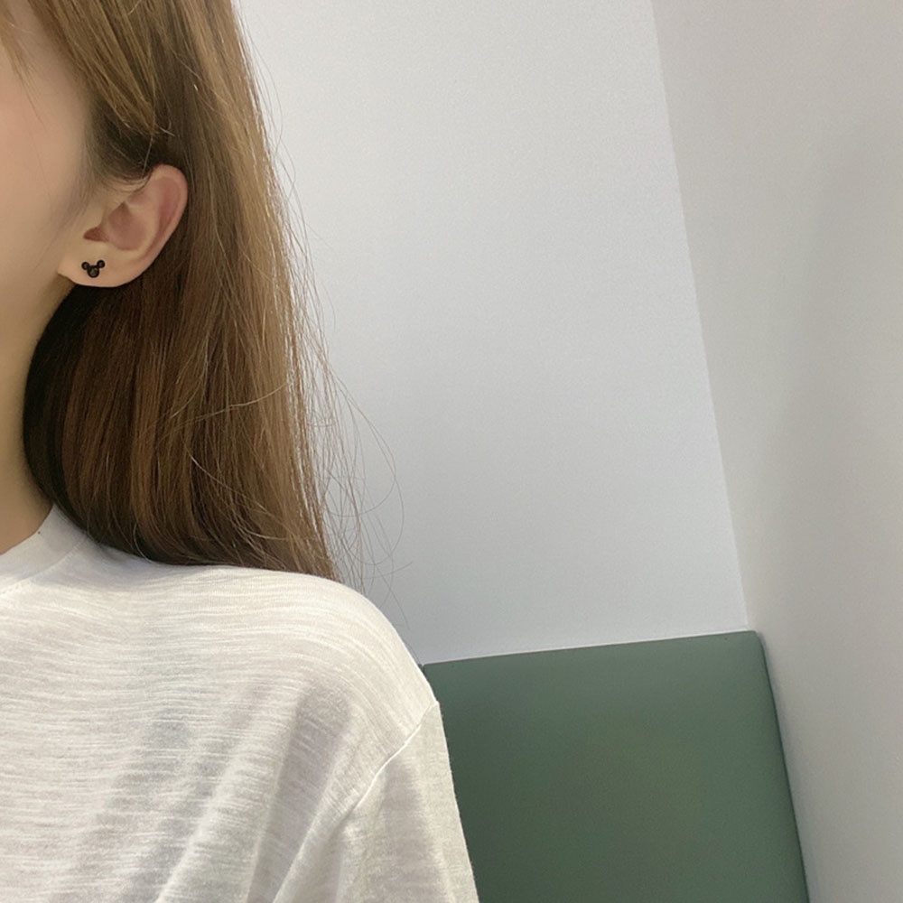 Bông Tai Mini Mạ Bạc 925 Thiết Kế Đơn Giản Dễ Thương Phong Cách Hàn Quốc