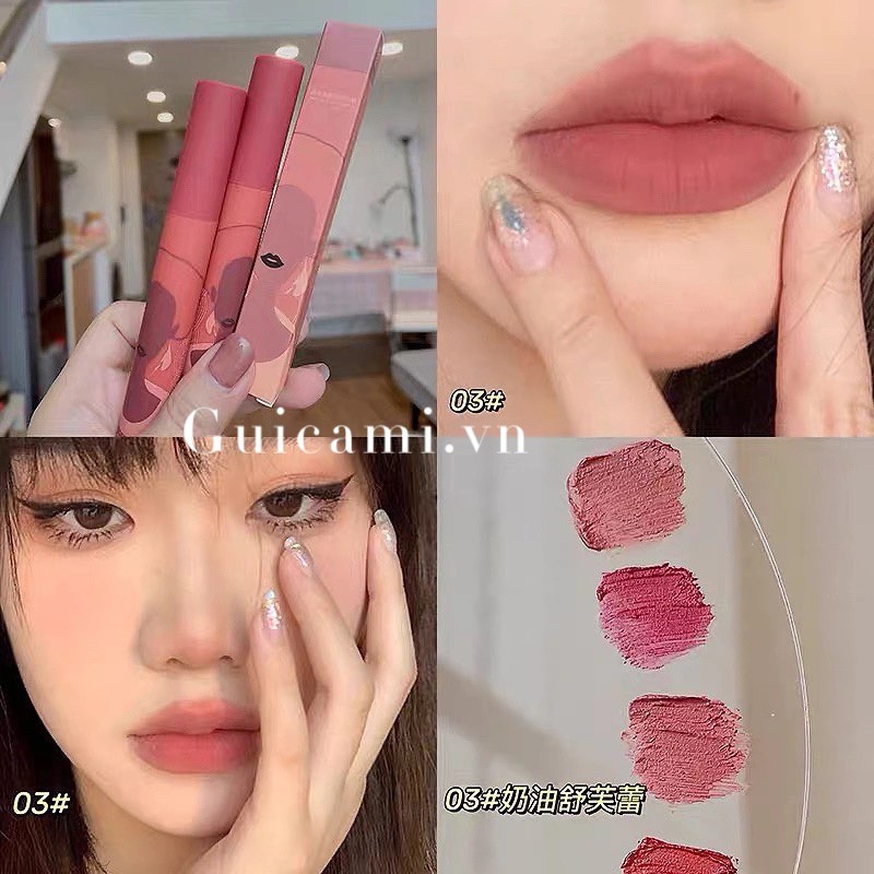 [Hàng mới về] Son bóng Hanboli chất nhung lì không nhòe + dính cốc lâu trôi GUICAMI | BigBuy360 - bigbuy360.vn