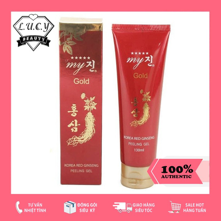 Hàng Hàn- Tẩy tế bào chết sâm đỏ My Gold 130 ml-korea red Ginseng peeling gel.