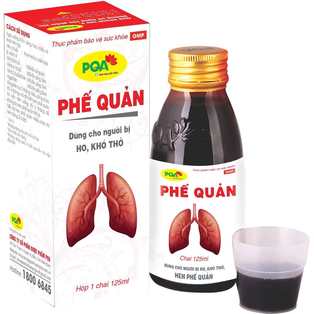 Siro Phế Quản PQA Giúp Bổ Phế, Hỗ Trợ Giảm Ho, Viêm Phế Quản Hộp 125ml