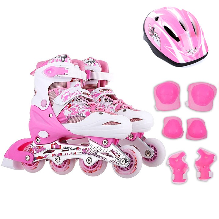 Giày patin trượt Sport dành cho trẻ em người lớn có thể điều chỉnh to nhỏ batin batanh tặng cánh