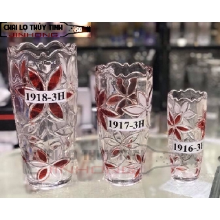 BÌNH HOA THỦY TINH HOA VĂN CAO CẤP 20CM - LH20CM-1916