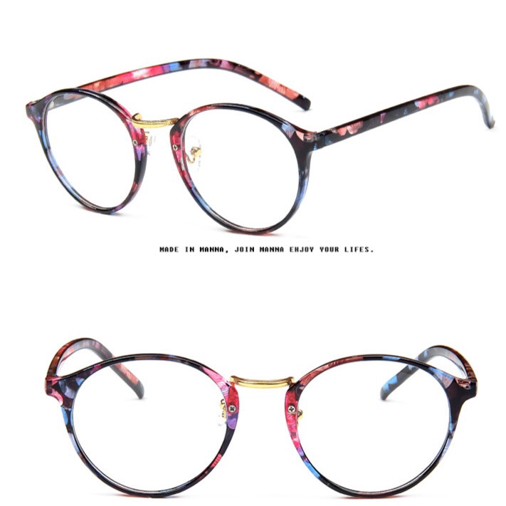 ▲Thanh toán tại chỗ▼Ready Stock Fashion Round Eyeglasses Retro Frame With Clear Lens