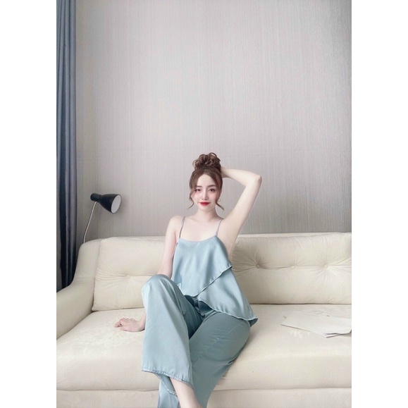 ❌SIÊU PHẨM❌Bộ dài hai dây sexy satin mềm mịn mát | BigBuy360 - bigbuy360.vn