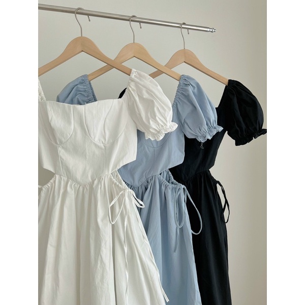 Váy thô khoét eo tay bồng