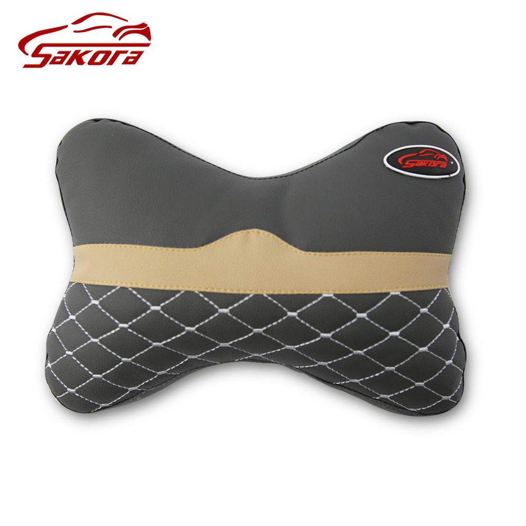 [HCM] 2pcs gối tựa đầu dành cho ghế ô tô xe hơi xe tải bằng sợi bông bọc giả da mền mại bảo vệ cổ gáy[ZT N23]