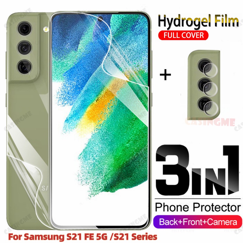 Phim Dán Bảo Vệ Màn Hình 3 Trong 1 Cho Samsung Galazy S21FE 5G S21 S 21 Plus Ultra S20 FE 4G