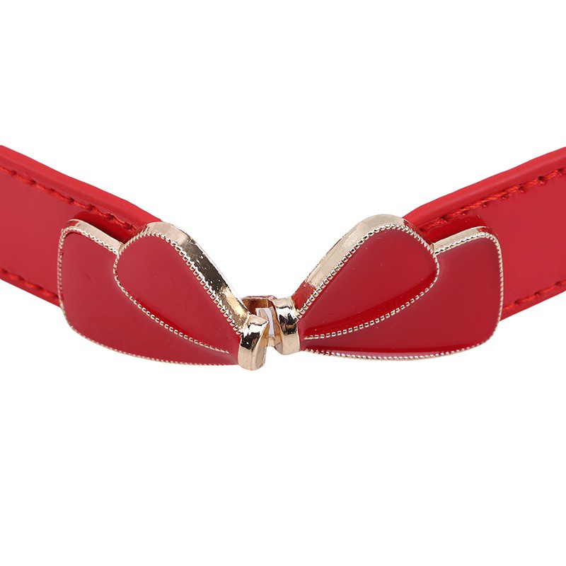 Thắt lưng da bản nhỏ phối khóa tròn thời trang cho nữ