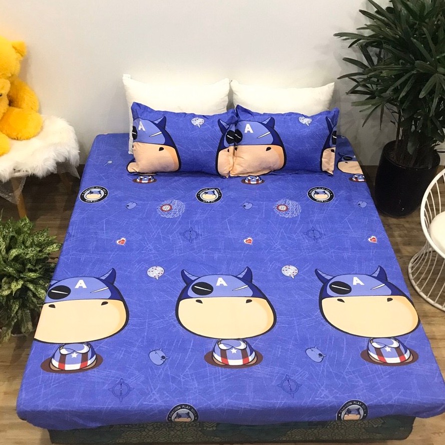 Bộ Ga gối Cotton Poly 3 Món Mẫu Siêu Anh Hùng