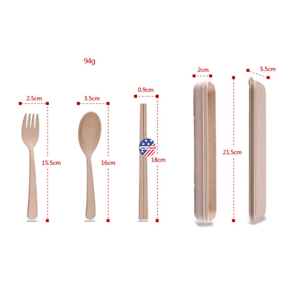 Bán Sỉ Bộ Thìa Đũa Dĩa Lúa Mạch Ăn Trưa Văn Phòng - Bộ Muỗm Nĩa Cá Nhân