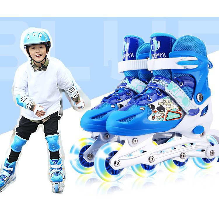 Giày Patin Trẻ Em, Người Lớn Bánh Có Đèn Flash Sports