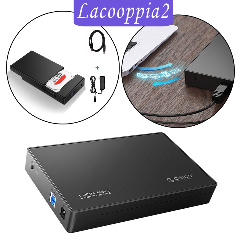 [LACOOPPIA2] ABS External Hard Drive Enclosure 12V Adapter Support UASP for SATA III SSD