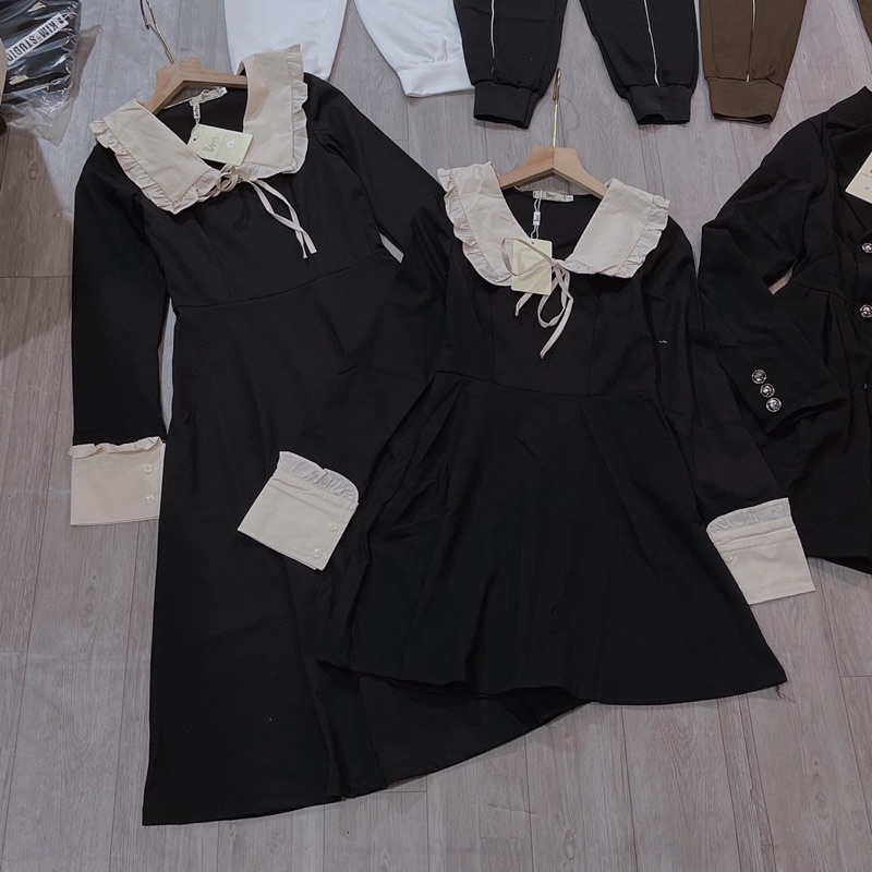 Váy cổ sen 2 kiểu