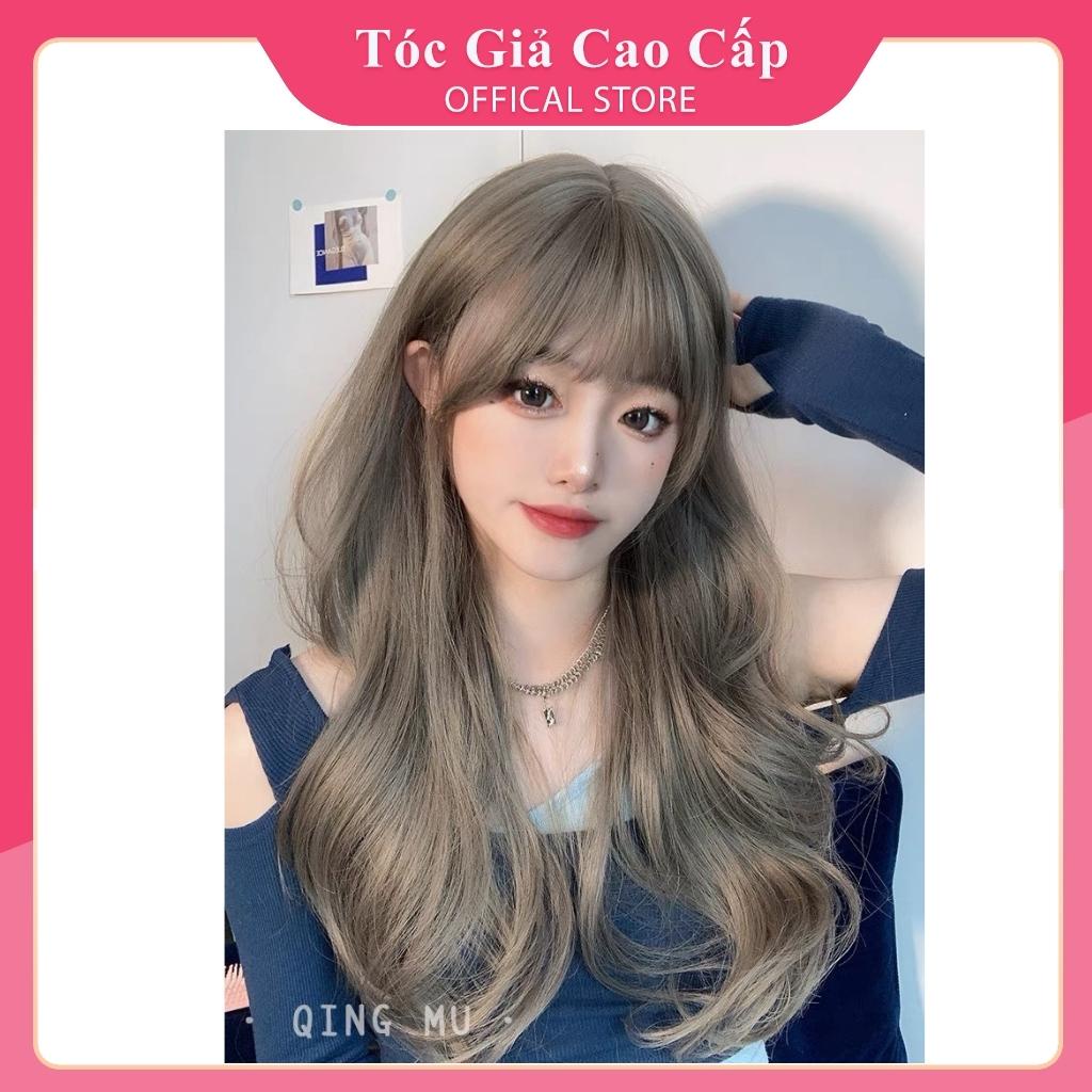 Tóc giả nữ nguyên đầu đầu xoăn dợn C8263, 50cm, tặng kèm lưới trùm tócc để