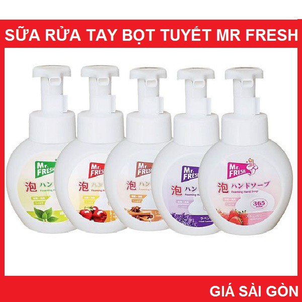 [DƯỠNG DA - SẠCH THƠM] Sữa rửa tay bọt tuyết dưỡng ẩm cho da Mr.Fresh 365ml