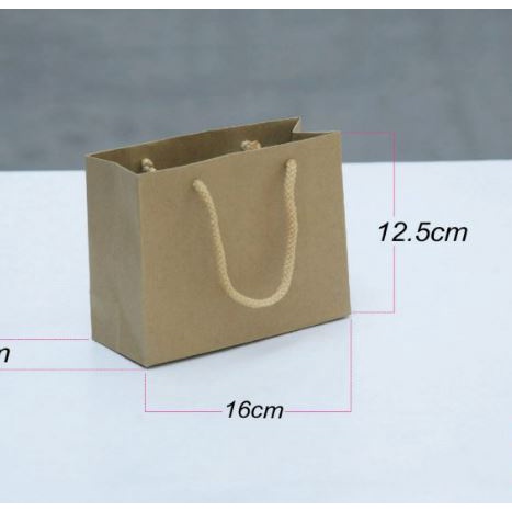 10 túi giấy Kraft đựng nước hoa đựng quà tặng sự kiện đựng mỹ phẩm ngang mini 12.5x16x6,5 cm (mẫu số 18)