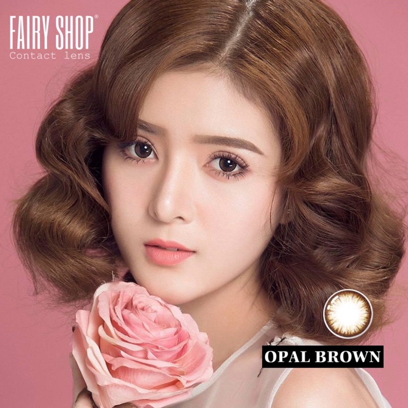 Áp tròng Opal brown cao cấp 14.2mm - Kính Áp Tròng FAIRY SHOP CONTACT LENS độ 0 đến 8