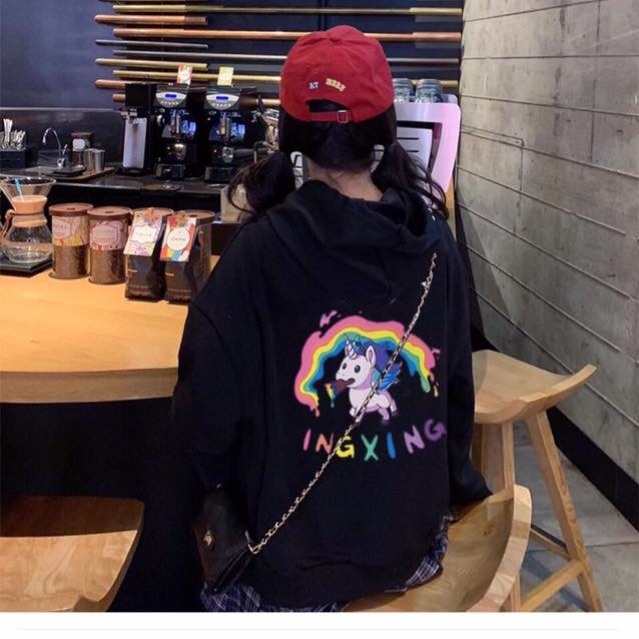 HOODIE ZIP INGXING - ÁO KHOÁC NGỰA 1 SỪNG UNISEX | BigBuy360 - bigbuy360.vn