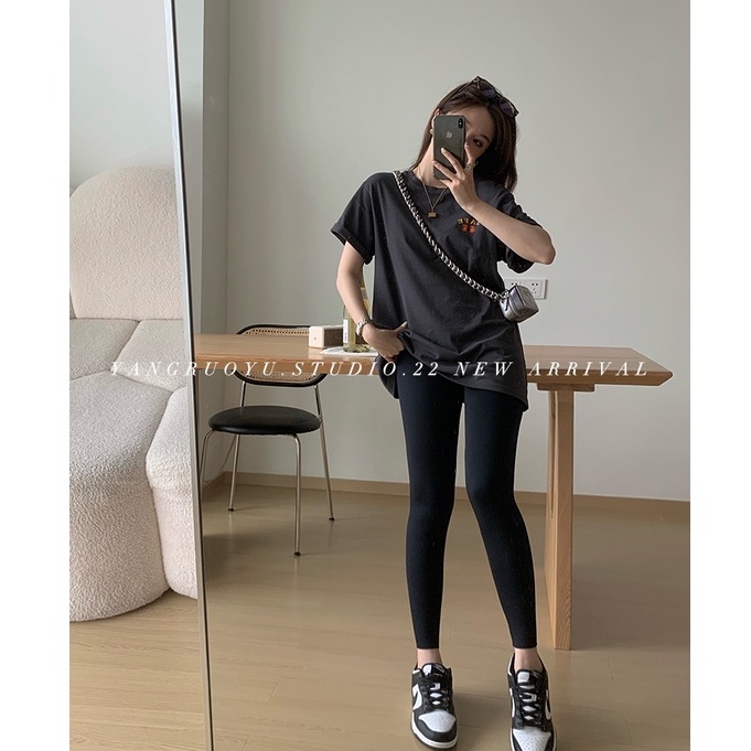 Áo Thun Tay Ngắn Dáng Rộng In Hình Thời Trang Mùa Hè Hàn Quốc Dành Cho Nữ