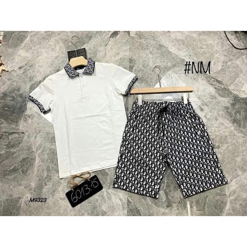 Bộ mặc nhà thể thao nam thun hè thời trang cao cấp cổ bẻ DOGHI