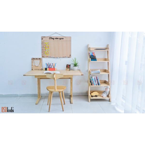 Bàn học cho bé 🛑FREESHIP🛑 Bộ bàn học gỗ tự nhiên nâng hạ độ cao 3 mức điều chỉnh thông minh cho bé | BigBuy360 - bigbuy360.vn