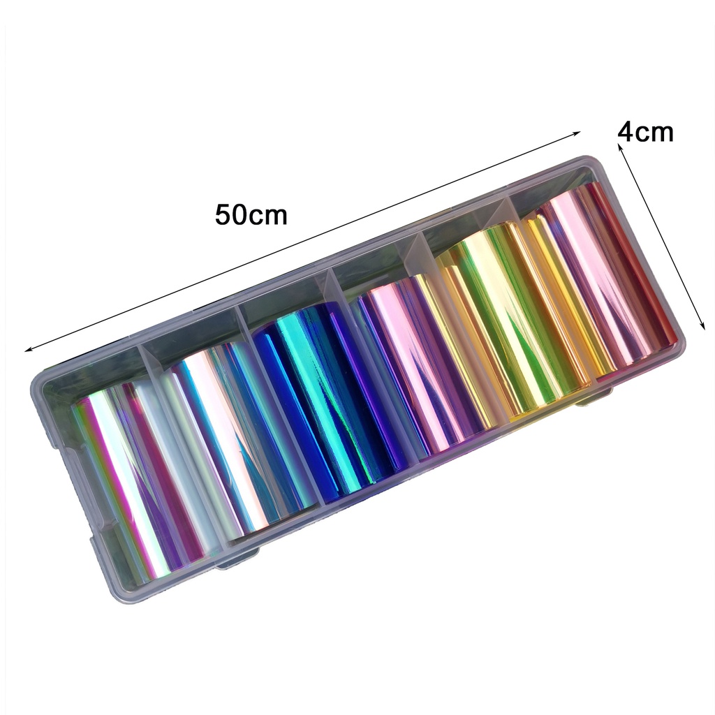 Set 6 giấy bóng kính trong suốt dán móng trang trí nghệ thuật thời trang cho nữ