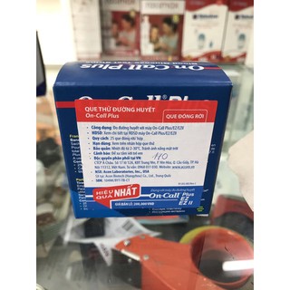 QUE ĐO ĐƯỜNG HUYẾT ON CALL PLUS