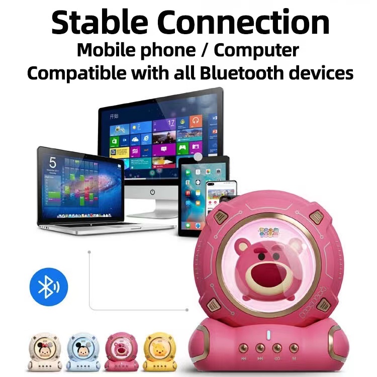 Loa Nghe Nhạc Bluetooth Không Dây Mini Loa Di động Dễ Thương Loa Bluetooth Có Mic Disney Mickey Mouse Gấu Dâu Tây Lotso
