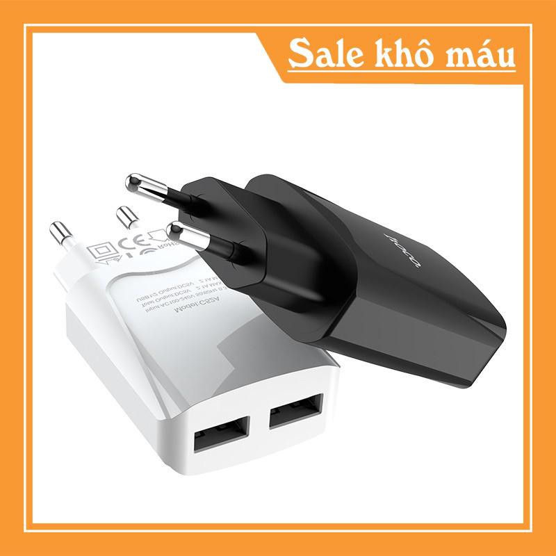Xả Kho - Củ Sạc Nhanh, Củ Sạc 2 Cổng HOCO C52A | Sạc Nhanh, Không Sợ Nóng | 34001